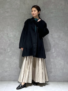 「仕事コーデ」｜「アイテム（ジャケット/アウター）」を使った、chikaさん（レディース・153cm）の冬コーディネート
