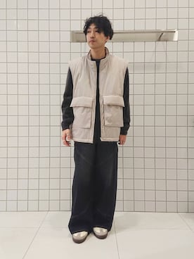 「アイテム（ダウンベスト）」を使った、ちくちさん（メンズ・168cm）の秋コーディネート