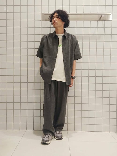 メランジタックワイドパンツ