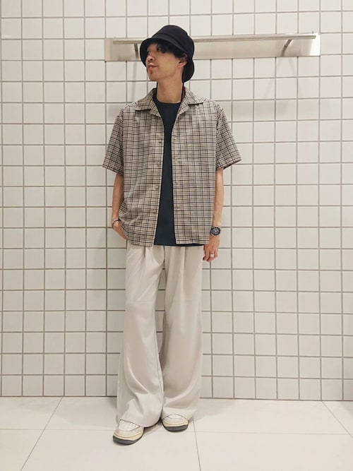 2タックフレアワイドスラックス