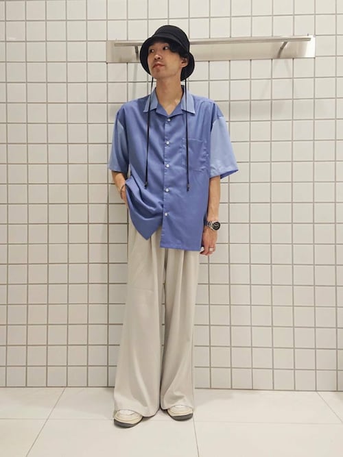 2タックフレアワイドスラックス