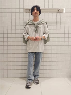 「SENSE OF PLACE by URBAN RESEARCH（センスオブプレイスバイアーバンリサーチ）の『ユニセックス』エクストラルーズアソートTシャツ（Tシャツ/カットソー）」を使った、ちくちさん（メンズ・168cm）の夏コーディネート