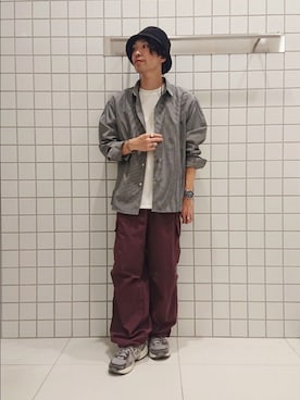 「ナイロンパンツ」｜ちくちさん（メンズ・168cm）の秋コーディネート