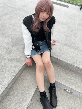 「アイテム（スタジャン）」を使った、ななさん（メンズ・177cm）の春コーディネート