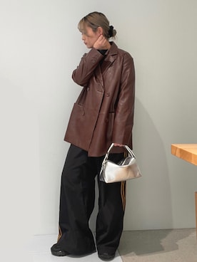 「アイテム（クラッチバッグ）」を使った、yuiさん（レディース・158cm）の秋コーディネート