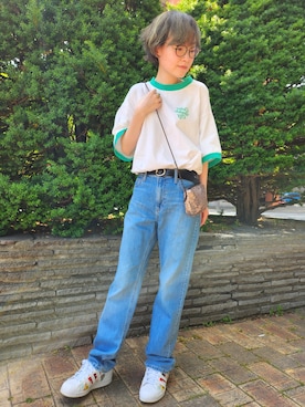 「JUNRED（ジュンレッド）のアイテム」を使った、カラルさん（レディース・162cm）の夏コーディネート