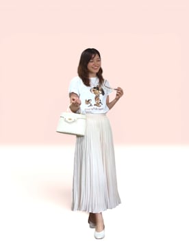 「CELFORD（セルフォード）のアイテム（スカート、ホワイト系）」を使った、yuriさん（レディース・158cm）の夏コーディネート