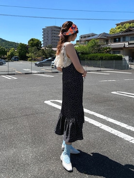 「styling/（スタイリング）のアイテム（オールインワン・サロペット、ブラック系）」を使った、yuriさん（レディース・158cm）の春コーディネート