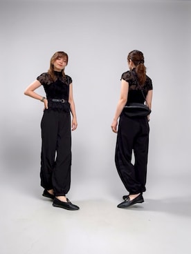 「HEAL ME（ヒールミー）のアイテム（ローファー、ブラック系）」を使った、yuriさん（レディース・158cm）の夏コーディネート