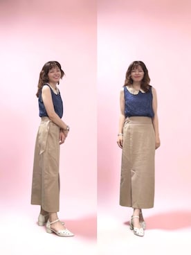 「green label relaxing（グリーンレーベルリラクシング）のアイテム」を使った、yuriさん（レディース・158cm）の夏コーディネート