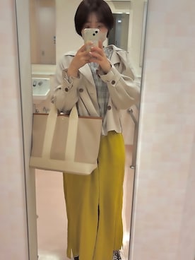 「apres jour（アプレジュール）のアイテム（ジャケット/アウター）」を使った、yuka201906さん（レディース・166cm）の春コーディネート
