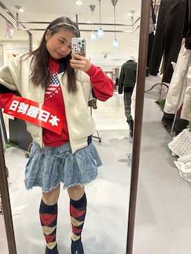 「海外系ファッション」｜「アイテム（ブルゾン）」を使った、renaさん（レディース・152cm）の冬コーディネート