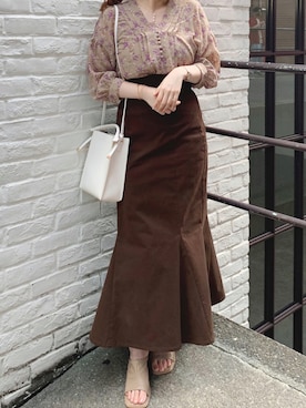 「ハイウエストスカート」｜「アイテム（その他）」を使った、maikoさん（レディース・159cm）の夏コーディネート