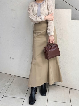 「ハイウエストスカート」｜「アイテム（その他）」を使った、maikoさん（レディース・159cm）の夏コーディネート