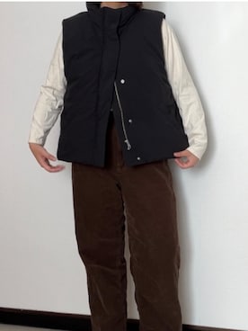 「アイテム（ダウンベスト）」を使った、ぴさん（レディース・160cm）の秋コーディネート