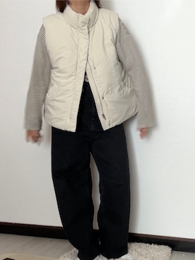 「アイテム（ダウンベスト）」を使った、ぴさん（レディース・160cm）の秋コーディネート