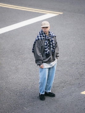 「Woden（ホーデン）のアイテム」を使った、家偉3597さん（メンズ・175cm）の冬コーディネート