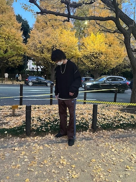 「Steven Alan（スティーブンアラン）のアイテム（スリッポン）」を使った、かーさん（メンズ・178cm）の秋コーディネート