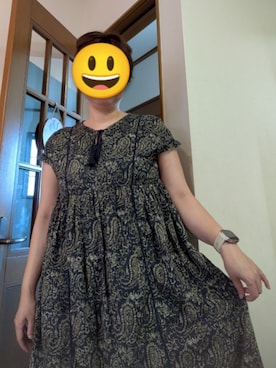 「FREAK'S STORE（フリークスストア）のアイテム（ワンピース、ブルー系）」を使った、モコモコさん（レディース・160cm）の秋コーディネート