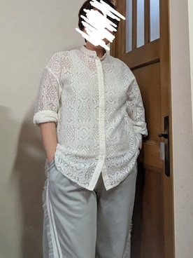 「CIAOPANIC（チャオパニック）のアイテム（その他パンツ、グレー系）」を使った、モコモコさん（レディース・160cm）の秋コーディネート