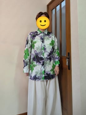 「プリーツパンツ」｜モコモコさん（レディース・160cm）の秋コーディネート