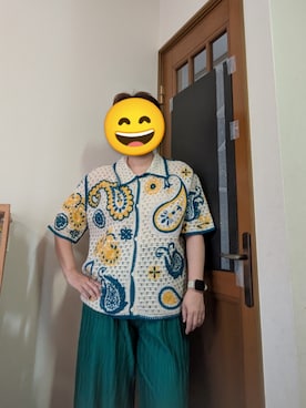 「不明のアイテム（Tシャツ/カットソー、ホワイト系）」を使った、モコモコさん（レディース・160cm）の秋コーディネート