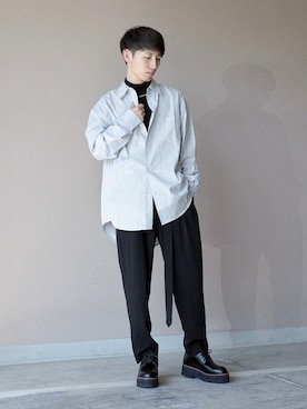 「LiNoH（リノー）のアイテム（トップス）」を使った、Kazuさん（メンズ・165cm）の春コーディネート
