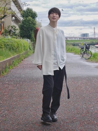 LiNoH（リノー）の「ドレープレイヤードシャツ/DRAPE LAYERED SHIRT