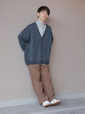 「LiNoH（リノー）のアイテム（トップス）」を使った、Kazuさん（メンズ・165cm）の春コーディネート
