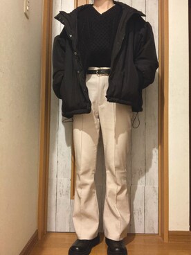 「sakishimatokyo（サキシマトーキョー）のアイテム（ニット/セーター）」を使った、manatsu01さん（レディース・158cm）の冬コーディネート