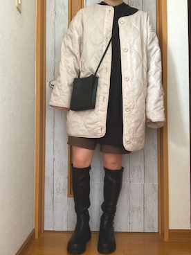 「Per sist ence（パーシエンス）のアイテム（パンツ）」を使った、manatsu01さん（レディース・158cm）の冬コーディネート