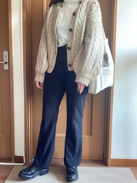 「へザー」｜「アイテム（トートバッグ）」を使った、manatsu01さん（レディース・158cm）の秋コーディネート