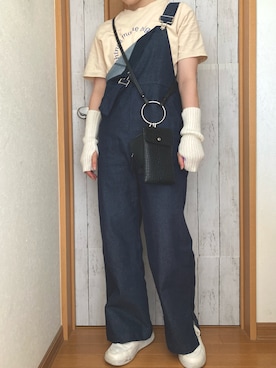 「mline（エムライン）のアイテム（オールインワン・サロペット）」を使った、manatsu01さん（レディース・158cm）の夏コーディネート