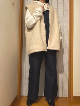 「mline（エムライン）のアイテム（オールインワン・サロペット）」を使った、manatsu01さん（レディース・158cm）の冬コーディネート