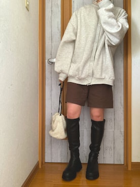 「Per sist ence（パーシエンス）のアイテム（パンツ）」を使った、manatsu01さん（レディース・158cm）の冬コーディネート