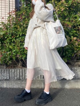 「JEANASIS（ジーナシス）のアイテム（その他シューズ）」を使った、manatsu01さん（レディース・158cm）の秋コーディネート