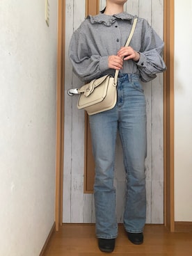 「フレアデニム」｜manatsu01さん（レディース・158cm）の春コーディネート