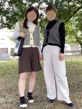 「Per sist ence（パーシエンス）のアイテム（パンツ）」を使った、manatsu01さん（レディース・158cm）の秋コーディネート