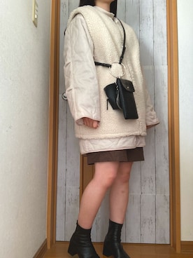 「Per sist ence（パーシエンス）のアイテム（パンツ）」を使った、manatsu01さん（レディース・158cm）の冬コーディネート