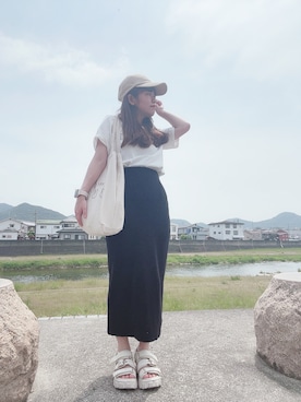 「GRL（グレイル）のリブニットロングスカート（スカート）」を使った、ik1910v612さん（レディース・150cm）の春コーディネート