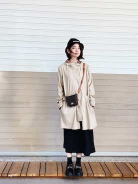 「ZARA（ザラ）のアイテム（モッズコート）」を使った、Eveさん（レディース・158cm）の秋コーディネート