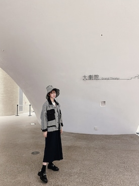 「国潮」｜「アイテム（その他アウター）」を使った、Eveさん（レディース・158cm）の秋コーディネート