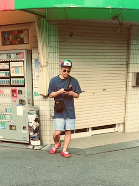 「近所」｜Mackyさん（メンズ・169cm）の夏コーディネート