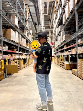 「CA4LA（カシラ）のアイテム（帽子）」を使った、ホイコータローさん（メンズ・171cm）の秋コーディネート