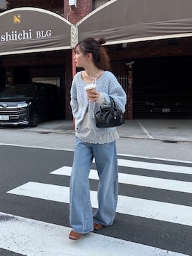 「アイテム（ボストンバッグ）」を使った、hamada.さん（レディース・153cm）の冬コーディネート