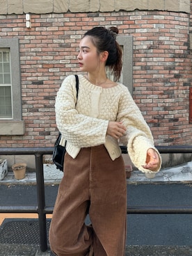 「アイテム（バックパック/リュック）」を使った、hamada.さん（レディース・153cm）の秋コーディネート