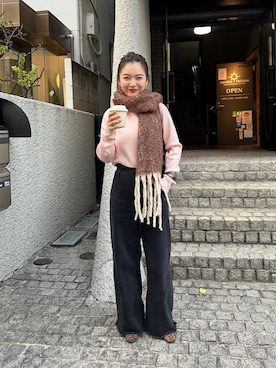 「mystic（ミスティック）のアイテム（ニット/セーター）」を使った、hamada.さん（レディース・153cm）の秋コーディネート