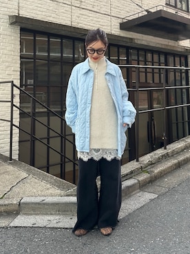 「ニット/セーター」｜「アイテム（その他アウター）」を使った、hamada.さん（レディース・153cm）の秋コーディネート