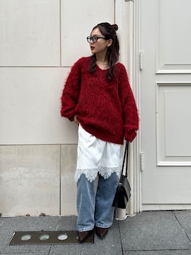 「mystic（ミスティック）のアイテム（ニット/セーター）」を使った、hamada.さん（レディース・153cm）の秋コーディネート