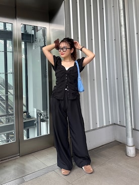 「アイテム（シュシュ）」を使った、hamada.さん（レディース・153cm）の夏コーディネート